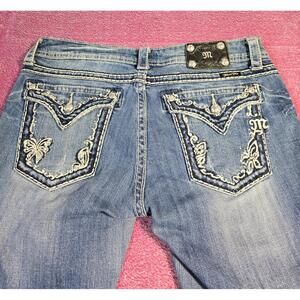 Miss Me Women's Embroidered Butterfly Bootcut Jeans Size 33